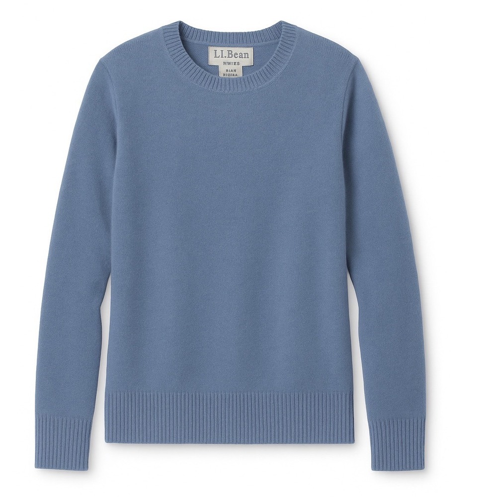LLBean Women Size Small‎ Cashmere Crew Neck Sweater light Blue quiet luxury